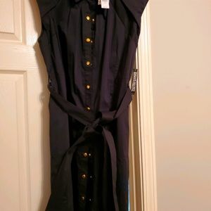 New York & Company Black dress with Gold Buttons